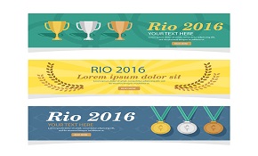 rio 2016 olympic games banner vecto